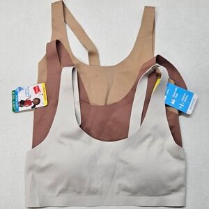 Hanes Girls Everyday Comfort Value 2 Pack + 1 Sports Bras M/M/M H208 Tan Rose